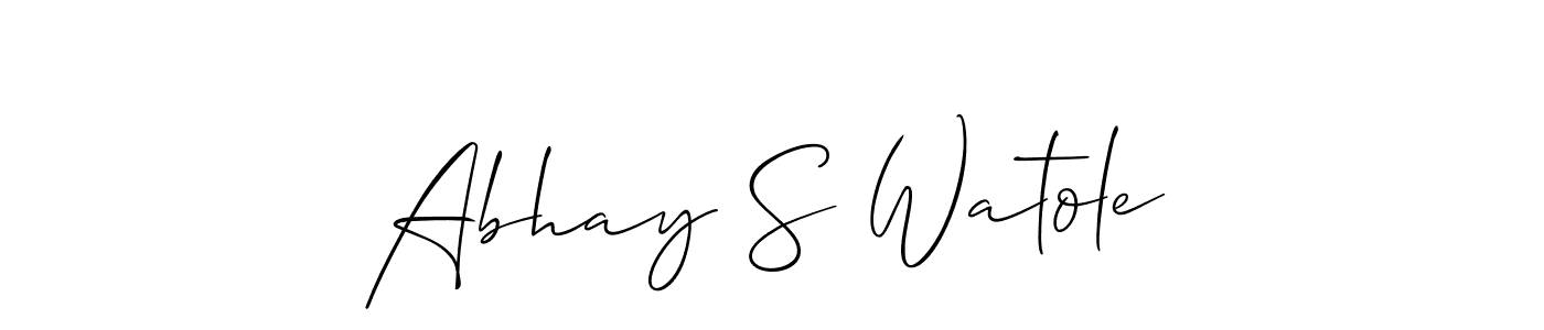 if you are searching for the best signature style for your name Abhay S Watole. so please give up your signature search. here we have designed multiple signature styles  using Allison_Script. Abhay S Watole signature style 2 images and pictures png