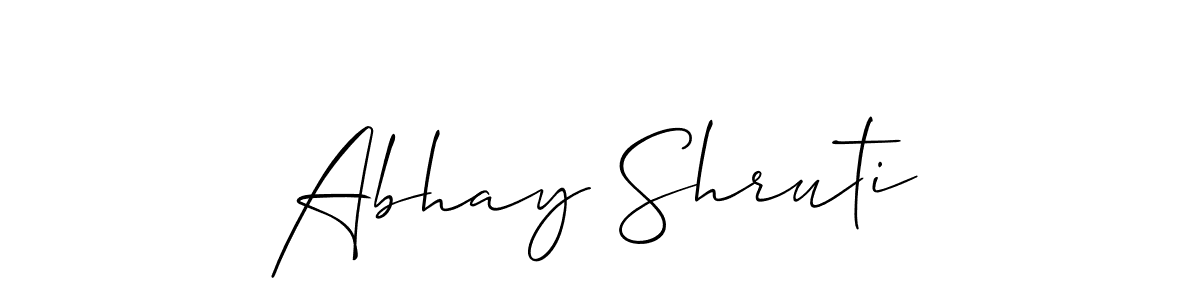 How to make Abhay Shruti signature? Allison_Script is a professional autograph style. Create handwritten signature for Abhay Shruti name. Abhay Shruti signature style 2 images and pictures png