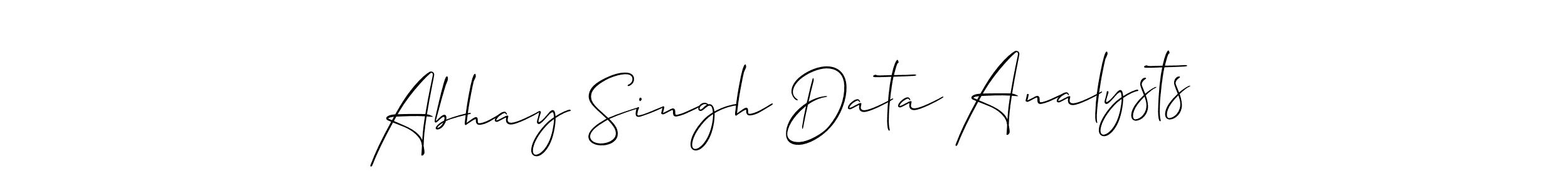 You should practise on your own different ways (Allison_Script) to write your name (Abhay Singh Data Analysts) in signature. don't let someone else do it for you. Abhay Singh Data Analysts signature style 2 images and pictures png