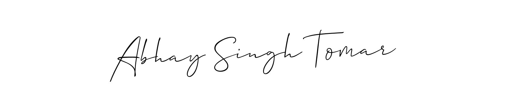 How to make Abhay Singh Tomar signature? Allison_Script is a professional autograph style. Create handwritten signature for Abhay Singh Tomar name. Abhay Singh Tomar signature style 2 images and pictures png