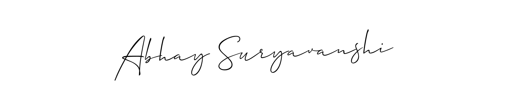 Create a beautiful signature design for name Abhay Suryavanshi. With this signature (Allison_Script) fonts, you can make a handwritten signature for free. Abhay Suryavanshi signature style 2 images and pictures png