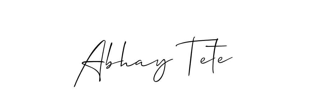 Design your own signature with our free online signature maker. With this signature software, you can create a handwritten (Allison_Script) signature for name Abhay Tete. Abhay Tete signature style 2 images and pictures png