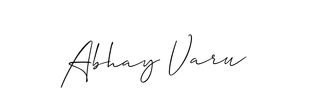 Create a beautiful signature design for name Abhay Varu. With this signature (Allison_Script) fonts, you can make a handwritten signature for free. Abhay Varu signature style 2 images and pictures png
