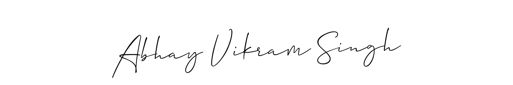 You should practise on your own different ways (Allison_Script) to write your name (Abhay Vikram Singh) in signature. don't let someone else do it for you. Abhay Vikram Singh signature style 2 images and pictures png