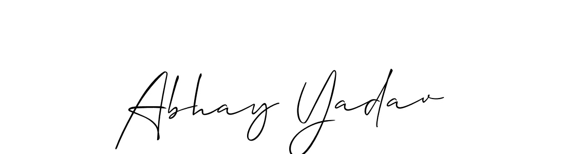 The best way (Allison_Script) to make a short signature is to pick only two or three words in your name. The name Abhay Yadav include a total of six letters. For converting this name. Abhay Yadav signature style 2 images and pictures png