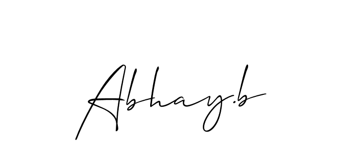 Make a beautiful signature design for name Abhay.b. With this signature (Allison_Script) style, you can create a handwritten signature for free. Abhay.b signature style 2 images and pictures png