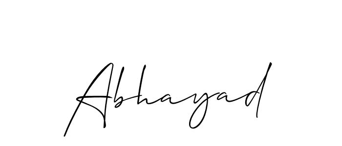 How to make Abhayad signature? Allison_Script is a professional autograph style. Create handwritten signature for Abhayad name. Abhayad signature style 2 images and pictures png