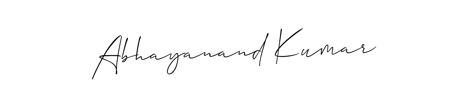 Make a beautiful signature design for name Abhayanand Kumar. With this signature (Allison_Script) style, you can create a handwritten signature for free. Abhayanand Kumar signature style 2 images and pictures png