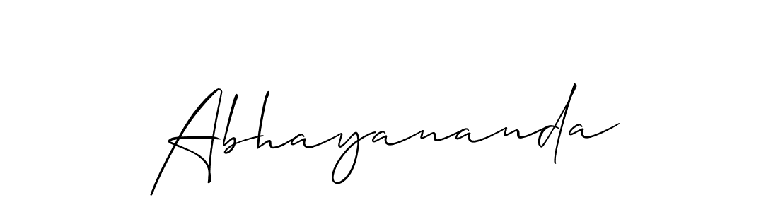 Make a beautiful signature design for name Abhayananda. With this signature (Allison_Script) style, you can create a handwritten signature for free. Abhayananda signature style 2 images and pictures png