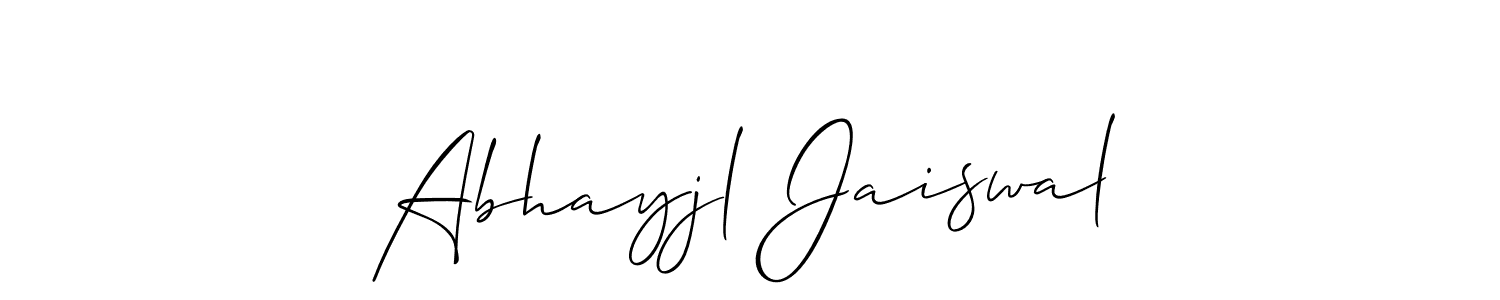 if you are searching for the best signature style for your name Abhayjl Jaiswal. so please give up your signature search. here we have designed multiple signature styles  using Allison_Script. Abhayjl Jaiswal signature style 2 images and pictures png