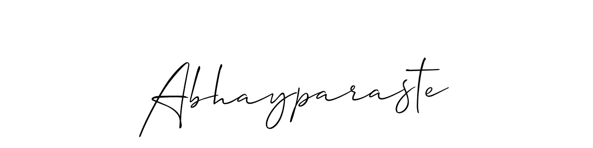 Use a signature maker to create a handwritten signature online. With this signature software, you can design (Allison_Script) your own signature for name Abhayparaste. Abhayparaste signature style 2 images and pictures png