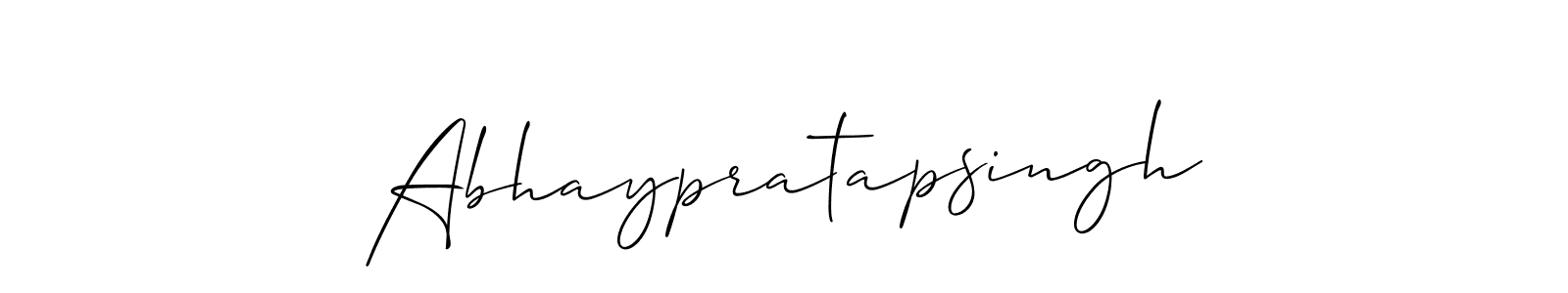 The best way (Allison_Script) to make a short signature is to pick only two or three words in your name. The name Abhaypratapsingh include a total of six letters. For converting this name. Abhaypratapsingh signature style 2 images and pictures png