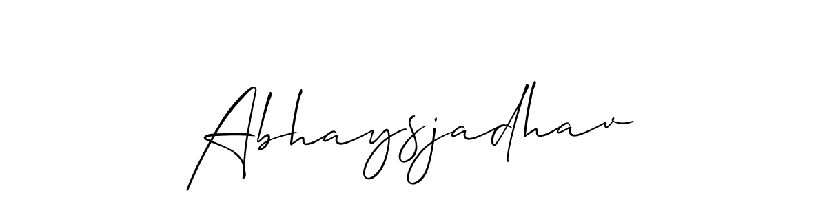 Make a beautiful signature design for name Abhaysjadhav. With this signature (Allison_Script) style, you can create a handwritten signature for free. Abhaysjadhav signature style 2 images and pictures png