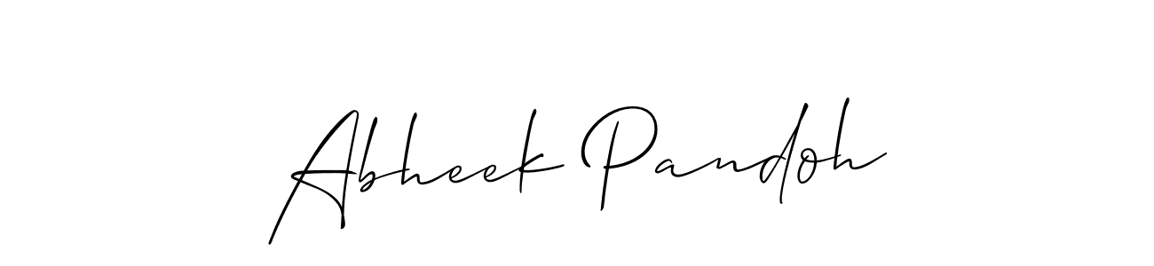Also we have Abheek Pandoh name is the best signature style. Create professional handwritten signature collection using Allison_Script autograph style. Abheek Pandoh signature style 2 images and pictures png