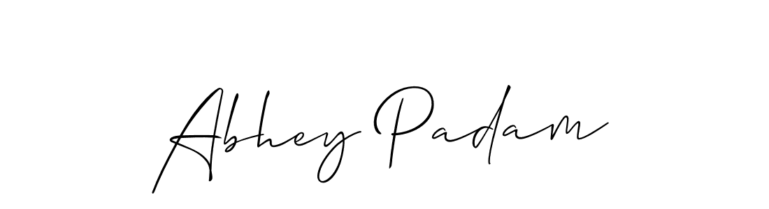 if you are searching for the best signature style for your name Abhey Padam. so please give up your signature search. here we have designed multiple signature styles  using Allison_Script. Abhey Padam signature style 2 images and pictures png