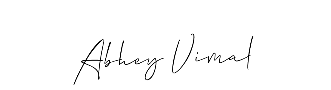 How to make Abhey Vimal name signature. Use Allison_Script style for creating short signs online. This is the latest handwritten sign. Abhey Vimal signature style 2 images and pictures png