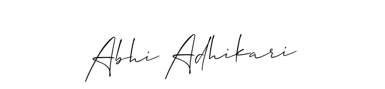 How to make Abhi Adhikari name signature. Use Allison_Script style for creating short signs online. This is the latest handwritten sign. Abhi Adhikari signature style 2 images and pictures png