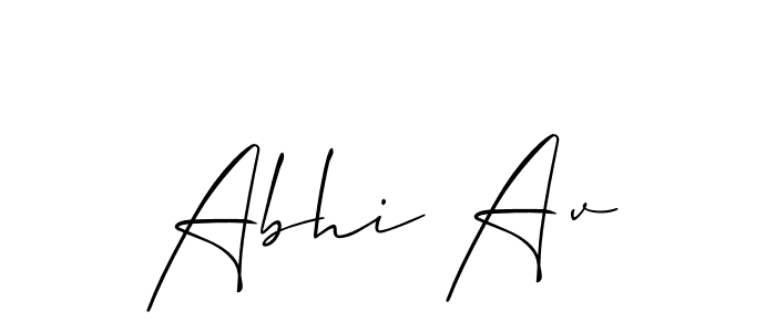 How to make Abhi Av name signature. Use Allison_Script style for creating short signs online. This is the latest handwritten sign. Abhi Av signature style 2 images and pictures png