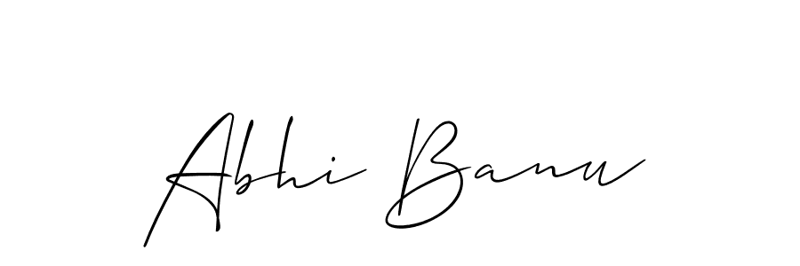 Make a beautiful signature design for name Abhi Banu. With this signature (Allison_Script) style, you can create a handwritten signature for free. Abhi Banu signature style 2 images and pictures png