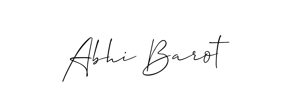 It looks lik you need a new signature style for name Abhi Barot. Design unique handwritten (Allison_Script) signature with our free signature maker in just a few clicks. Abhi Barot signature style 2 images and pictures png