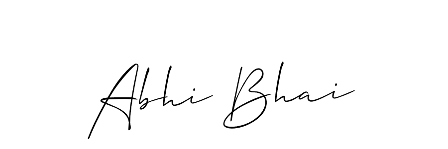 Create a beautiful signature design for name Abhi Bhai. With this signature (Allison_Script) fonts, you can make a handwritten signature for free. Abhi Bhai signature style 2 images and pictures png