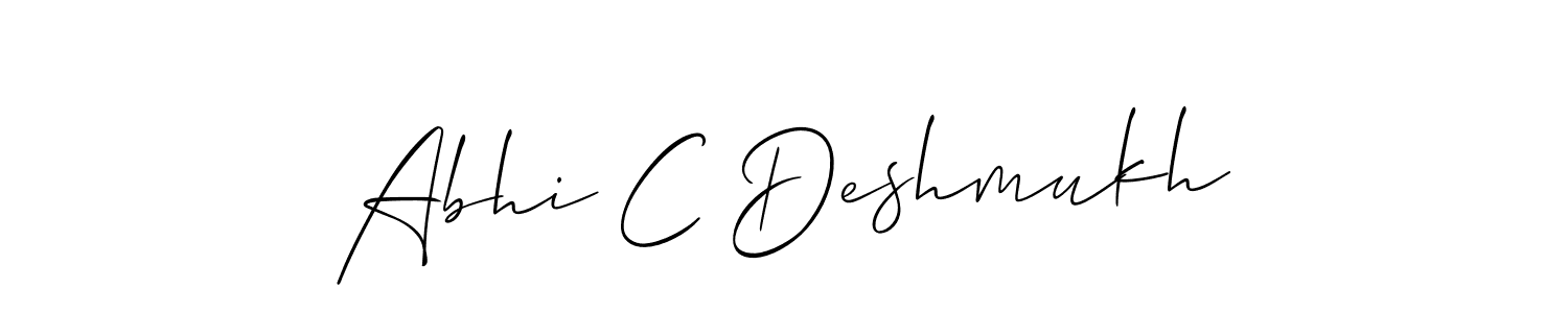 Make a beautiful signature design for name Abhi C Deshmukh. With this signature (Allison_Script) style, you can create a handwritten signature for free. Abhi C Deshmukh signature style 2 images and pictures png