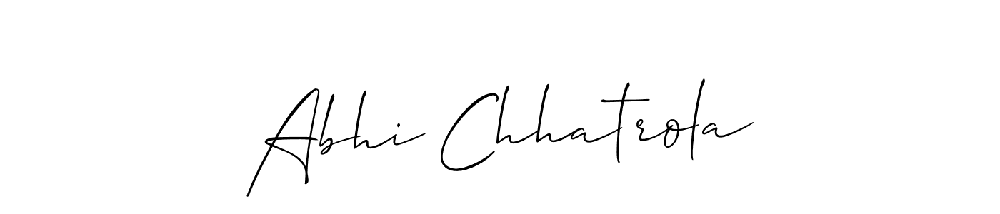 Create a beautiful signature design for name Abhi Chhatrola. With this signature (Allison_Script) fonts, you can make a handwritten signature for free. Abhi Chhatrola signature style 2 images and pictures png