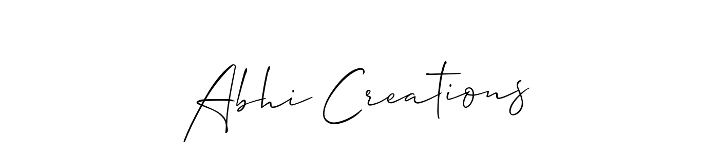 You should practise on your own different ways (Allison_Script) to write your name (Abhi Creations) in signature. don't let someone else do it for you. Abhi Creations signature style 2 images and pictures png