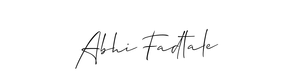 The best way (Allison_Script) to make a short signature is to pick only two or three words in your name. The name Abhi Fadtale include a total of six letters. For converting this name. Abhi Fadtale signature style 2 images and pictures png