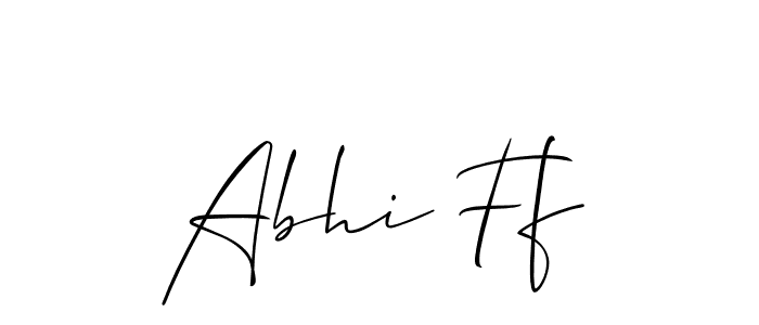 if you are searching for the best signature style for your name Abhi Ff. so please give up your signature search. here we have designed multiple signature styles  using Allison_Script. Abhi Ff signature style 2 images and pictures png