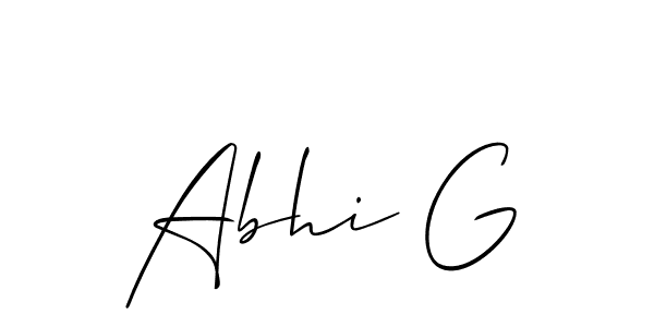 Use a signature maker to create a handwritten signature online. With this signature software, you can design (Allison_Script) your own signature for name Abhi G. Abhi G signature style 2 images and pictures png