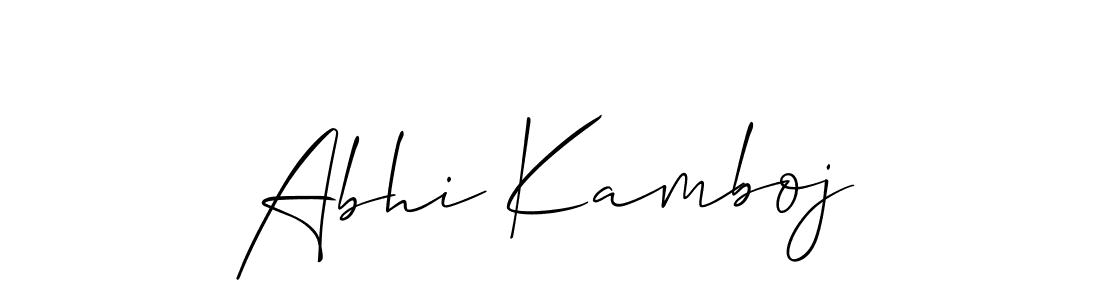 Also we have Abhi Kamboj name is the best signature style. Create professional handwritten signature collection using Allison_Script autograph style. Abhi Kamboj signature style 2 images and pictures png
