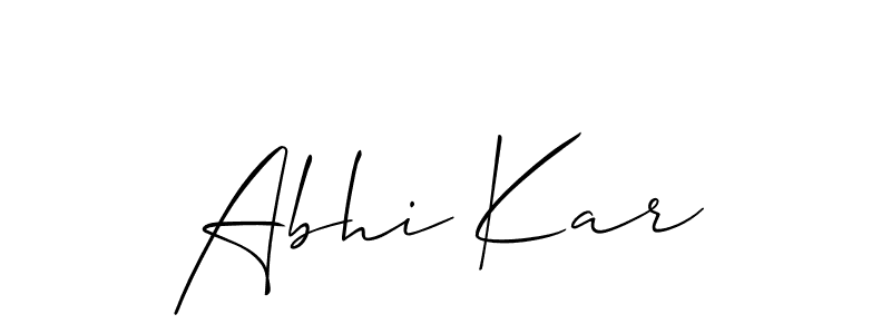 Similarly Allison_Script is the best handwritten signature design. Signature creator online .You can use it as an online autograph creator for name Abhi Kar. Abhi Kar signature style 2 images and pictures png