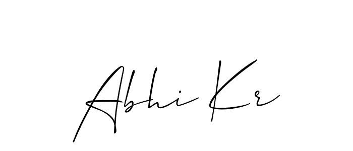 How to Draw Abhi Kr signature style? Allison_Script is a latest design signature styles for name Abhi Kr. Abhi Kr signature style 2 images and pictures png