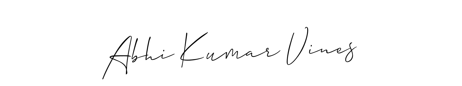 Create a beautiful signature design for name Abhi Kumar Vines. With this signature (Allison_Script) fonts, you can make a handwritten signature for free. Abhi Kumar Vines signature style 2 images and pictures png