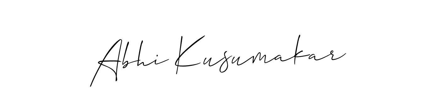 How to make Abhi Kusumakar name signature. Use Allison_Script style for creating short signs online. This is the latest handwritten sign. Abhi Kusumakar signature style 2 images and pictures png