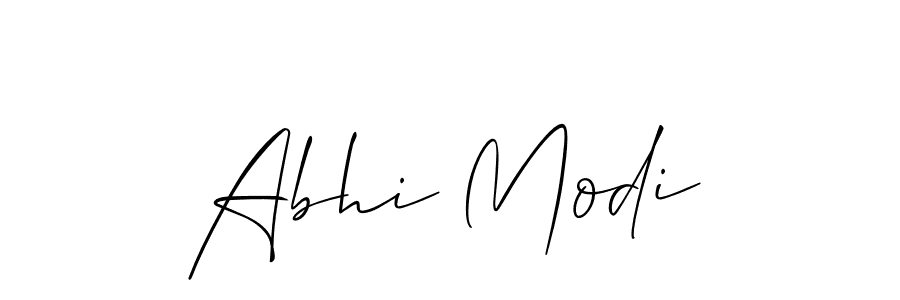 Use a signature maker to create a handwritten signature online. With this signature software, you can design (Allison_Script) your own signature for name Abhi Modi. Abhi Modi signature style 2 images and pictures png