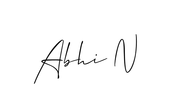 Design your own signature with our free online signature maker. With this signature software, you can create a handwritten (Allison_Script) signature for name Abhi N. Abhi N signature style 2 images and pictures png