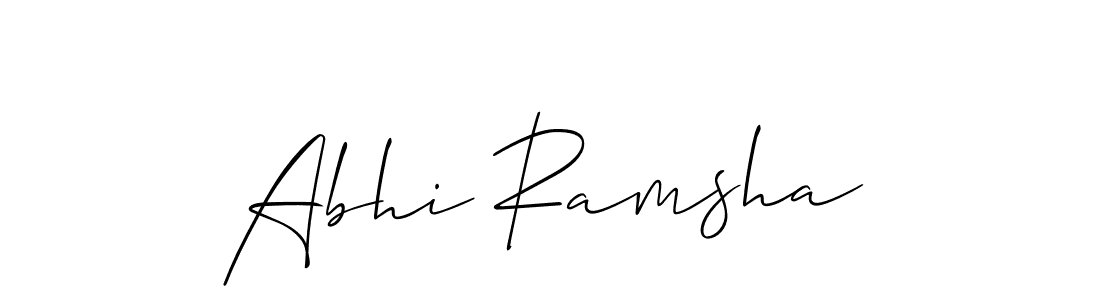 Also You can easily find your signature by using the search form. We will create Abhi Ramsha name handwritten signature images for you free of cost using Allison_Script sign style. Abhi Ramsha signature style 2 images and pictures png