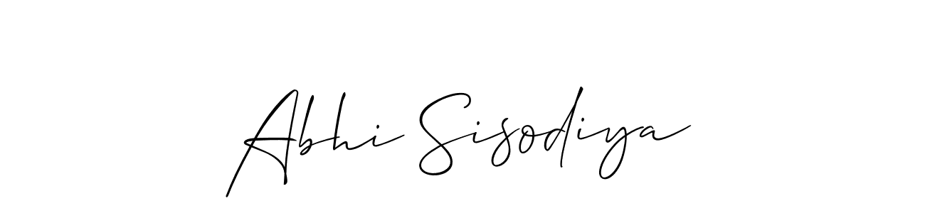 Make a beautiful signature design for name Abhi Sisodiya. With this signature (Allison_Script) style, you can create a handwritten signature for free. Abhi Sisodiya signature style 2 images and pictures png