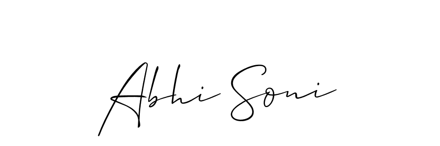 Also You can easily find your signature by using the search form. We will create Abhi Soni name handwritten signature images for you free of cost using Allison_Script sign style. Abhi Soni signature style 2 images and pictures png