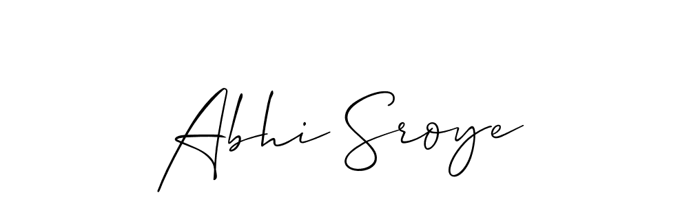 How to make Abhi Sroye name signature. Use Allison_Script style for creating short signs online. This is the latest handwritten sign. Abhi Sroye signature style 2 images and pictures png