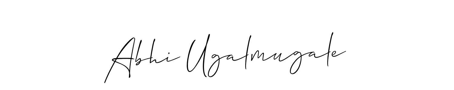 if you are searching for the best signature style for your name Abhi Ugalmugale. so please give up your signature search. here we have designed multiple signature styles  using Allison_Script. Abhi Ugalmugale signature style 2 images and pictures png