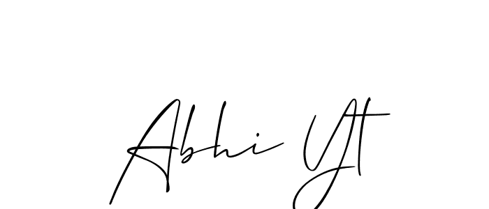 How to make Abhi Yt name signature. Use Allison_Script style for creating short signs online. This is the latest handwritten sign. Abhi Yt signature style 2 images and pictures png
