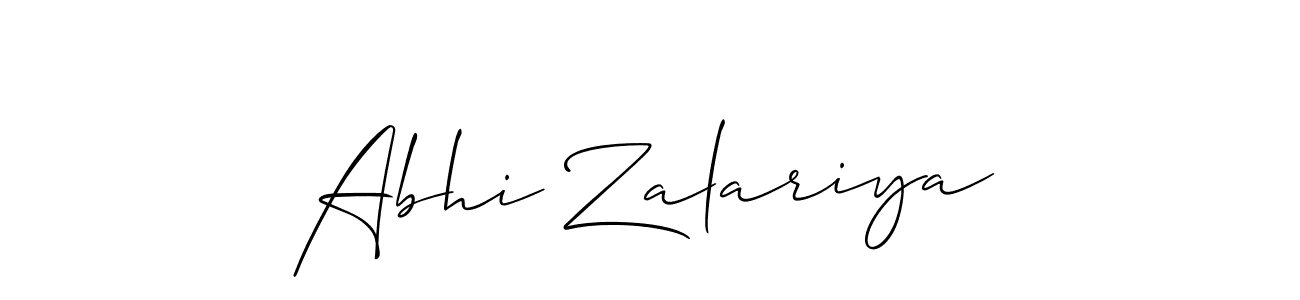 Allison_Script is a professional signature style that is perfect for those who want to add a touch of class to their signature. It is also a great choice for those who want to make their signature more unique. Get Abhi Zalariya name to fancy signature for free. Abhi Zalariya signature style 2 images and pictures png