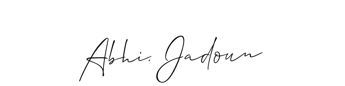 You should practise on your own different ways (Allison_Script) to write your name (Abhi. Jadoun) in signature. don't let someone else do it for you. Abhi. Jadoun signature style 2 images and pictures png