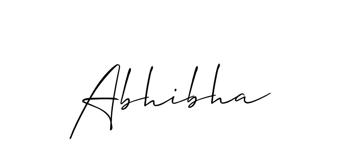 Use a signature maker to create a handwritten signature online. With this signature software, you can design (Allison_Script) your own signature for name Abhibha. Abhibha signature style 2 images and pictures png