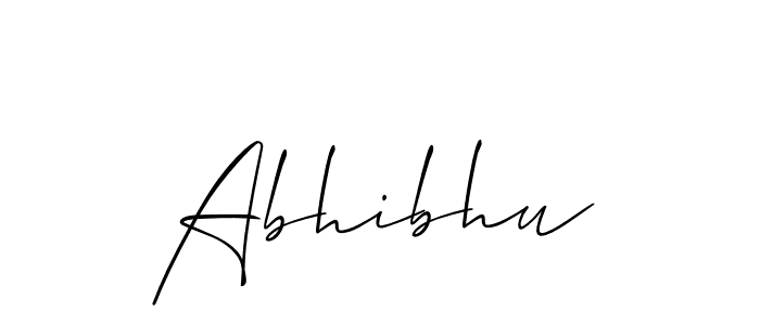 Use a signature maker to create a handwritten signature online. With this signature software, you can design (Allison_Script) your own signature for name Abhibhu. Abhibhu signature style 2 images and pictures png