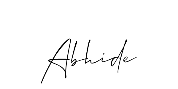 Design your own signature with our free online signature maker. With this signature software, you can create a handwritten (Allison_Script) signature for name Abhide. Abhide signature style 2 images and pictures png
