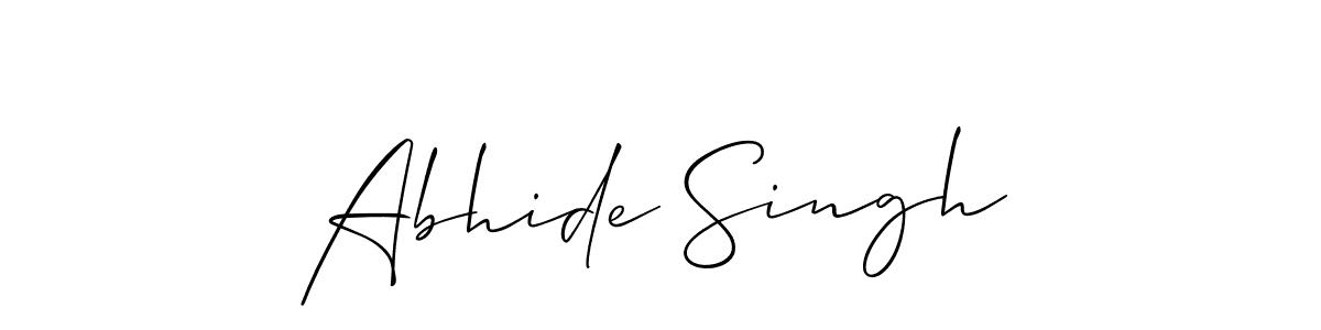 Create a beautiful signature design for name Abhide Singh. With this signature (Allison_Script) fonts, you can make a handwritten signature for free. Abhide Singh signature style 2 images and pictures png